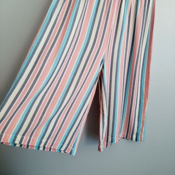 JOE FRESH | Jumpsuit Wide Leg Cropped Bottom Colorful Stripe Romper Kids Sz XL - Picture 6 of 16